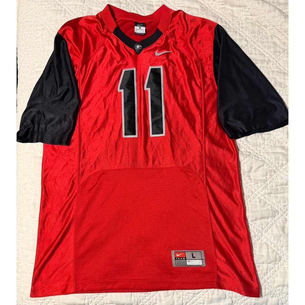 Nike Georgia Bulldogs Football Jersey Mens Large Red Black Number 11 stitched